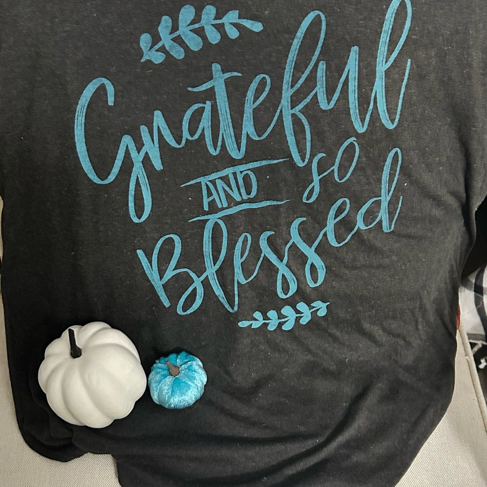 Women's Black Graphic Tee - Grateful and Blessed